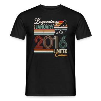 Legendary since January 2016 - Men's T-Shirt - black - Front - AI Model Male 178 light (178cm)