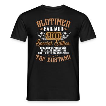 Oldtimer Jahrgang 2000 22. Geburtstag Geschenk Fun - Männer T-Shirt - Schwarz - Vorne - AI Model Male 178 light (178cm)