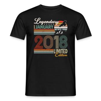 Legendär seit Januar 2018 - Männer T-Shirt - Schwarz - Vorne - AI Model Male 178 light (178cm)