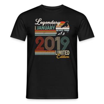 Legendary since January 2019 - Men's T-Shirt - black - Front - AI Model Male 178 light (178cm)