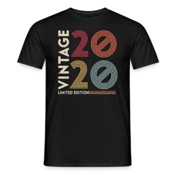 Vintage Rétro Cadeau d’anniversaire 2020 Vintage - T-shirt homme - noir - Devant - AI Model Male 178 light (178cm)