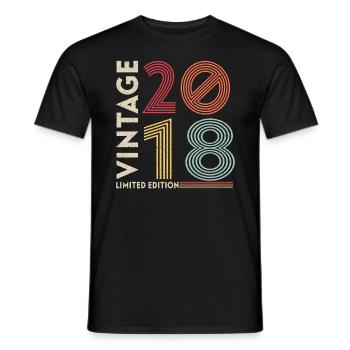 Année de naissance 2018 Anniversaire 3 ans Cadeau - T-shirt homme - noir - Devant - AI Model Male 178 light (178cm)