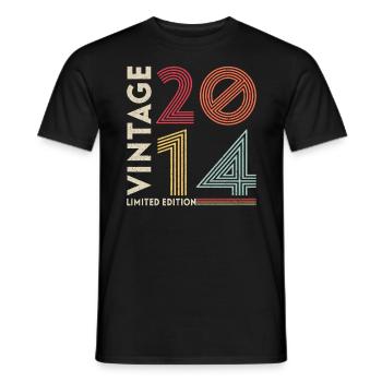 Born in 2014 Vintage 2014 Gift Birthday - Men's T-Shirt - black - Front - AI Model Male 178 light (178cm)