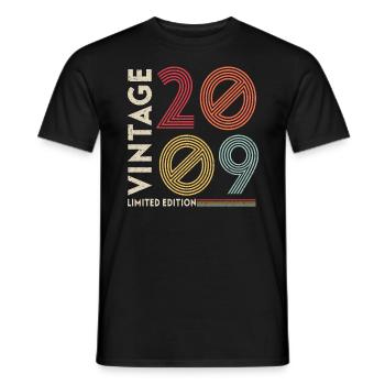VINTAGE 2009 - Men's T-Shirt - black - Front - AI Model Male 178 light (178cm)