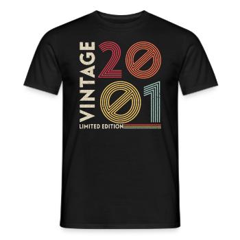 20ème anniversaire Millésime 2001 Légendaire depuis 2001 - T-shirt homme - noir - Devant - AI Model Male 178 light (178cm)