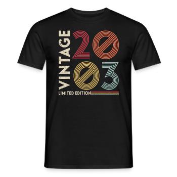 Millésime 2003 Anniversaire - T-shirt homme - noir - Devant - AI Model Male 178 light (178cm)