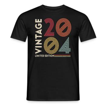 Vintage 2004 anniversaire 18 ans pour être génial - T-shirt homme - noir - Devant - AI Model Male 178 light (178cm)