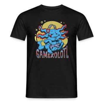 Jeu Axolotl Amphibien Mexicain Triton Jeu vidéo - T-shirt homme - noir - Devant - AI Model Male 178 light (178cm)