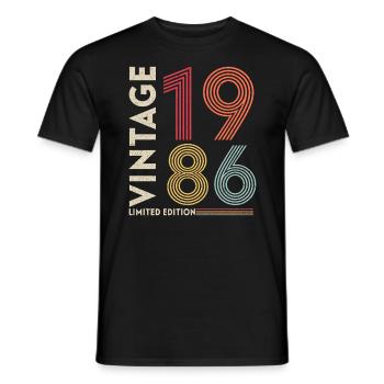 Geboren 1986 geburtstag - Männer T-Shirt - Schwarz - Vorne - AI Model Male 178 light (178cm)