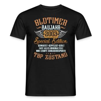 Oldtimer Special Edition Modell 2003 Geburtstag - Männer T-Shirt - Schwarz - Vorne - AI Model Male 178 light (178cm)