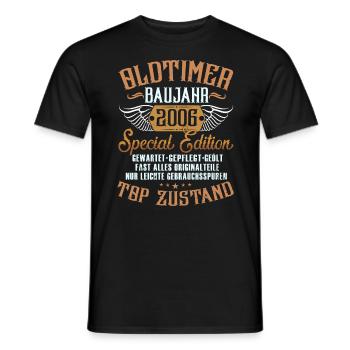 17. GEBURTSTAG OLDTIMER 2006 - Männer T-Shirt - Schwarz - Vorne - AI Model Male 178 light (178cm)