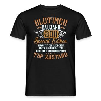 2007 Geboren Geburtstag Oldtimer - Männer T-Shirt - Schwarz - Vorne - AI Model Male 178 light (178cm)