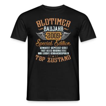 Oldtimer Special Edition Modell 2009 Geburtstag - Männer T-Shirt - Schwarz - Vorne - AI Model Male 178 light (178cm)