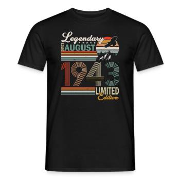 Vintage 1943 Limited Edition Perfectly Aged - Men's T-Shirt - black - Front - AI Model Male 178 light (178cm)