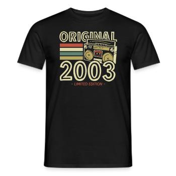 20th Birthday Man Vintage 2003 Vintage - Men's T-Shirt - black - Front - AI Model Male 178 light (178cm)