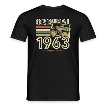1963 The Birth of a Legend Birthday Gift - Men's T-Shirt - black - Front - AI Model Male 178 light (178cm)