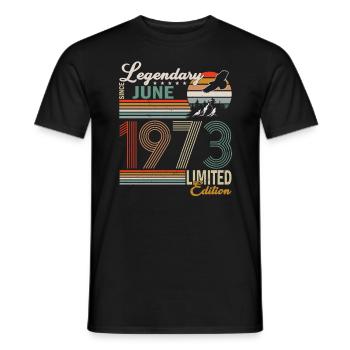Juni 1973 Juni Geburtstagsgeschenk Juni 1973 - Männer T-Shirt - Schwarz - Vorne - AI Model Male 178 light (178cm)
