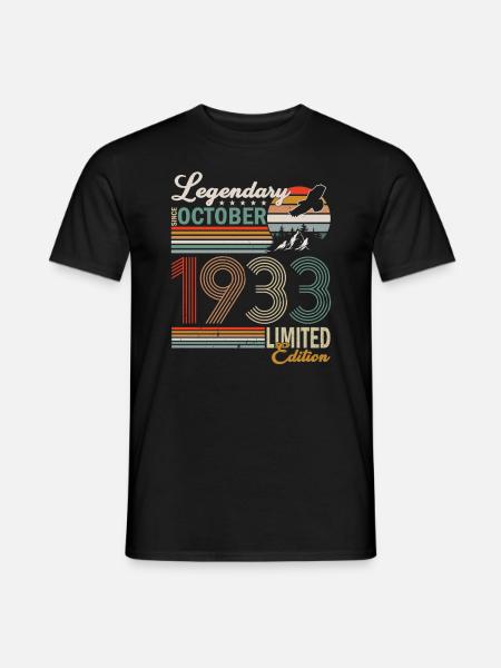 October 1933 Birthday Man - Men's T-Shirt - black