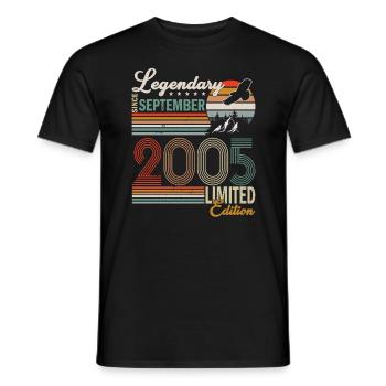 Awesome since september 2005 - Men's T-Shirt - black - Front - AI Model Male 178 light (178cm)