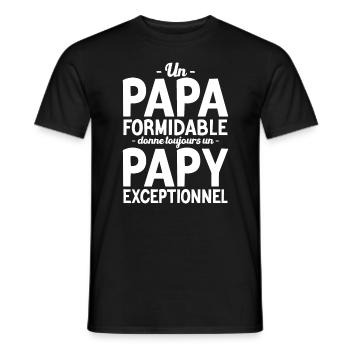 Un papa formidable - Papy exceptionnel cadeau - T-shirt homme - noir - Devant - AI Model Male 178 light (178cm)