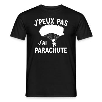 JE PEUX PAS J'AI PARACHUTE - T-shirt homme - noir - Devant - AI Model Male 178 light (178cm)