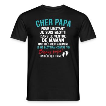 Annonce Grossesse Originale Pour Futur Papa - T-shirt homme - noir - Devant - AI Model Male 178 light (178cm)