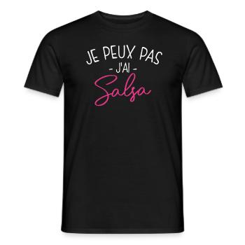 Pas Dispo, Salsa M'appelle - T-shirt homme - noir - Devant - AI Model Male 178 light (178cm)