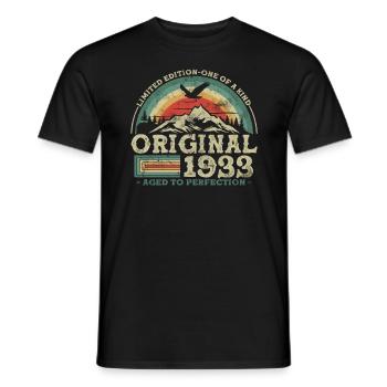 Vintage-Geschenk für Personen, die 1933 geboren sind - Männer T-Shirt - Schwarz - Vorne - AI Model Male 178 light (178cm)