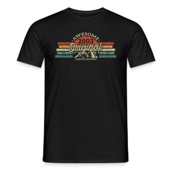 Vintage Retro Birthday Gift 2003 - Men's T-Shirt - black - Front - AI Model Male 178 light (178cm)