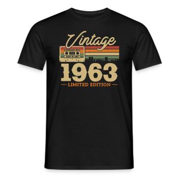 Vintage Anniversary 1963 Limited Edition - Men's T-Shirt - black - Front - AI Model Male 178 light (178cm)