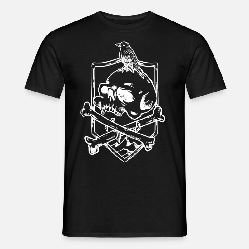 Krähenschädel Schädel - Männer T-Shirt - Schwarz