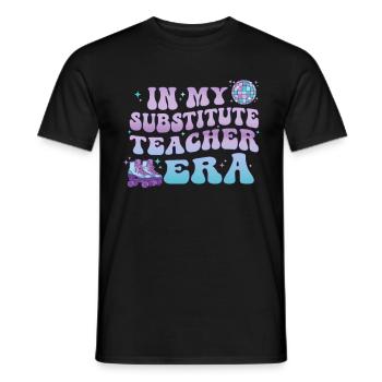 In My Substitute Teacher Era Retro Teacher - Men's T-Shirt - black - Front - AI Model Male 178 light (178cm)
