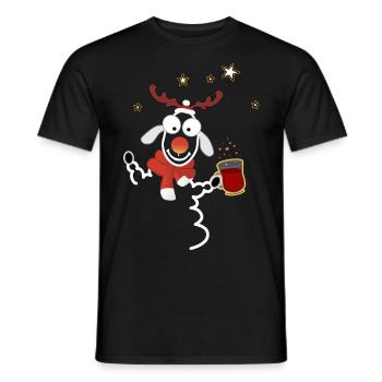 Marché de Noël au vin chaud - T-shirt homme - noir - Devant - AI Model Male 178 light (178cm)