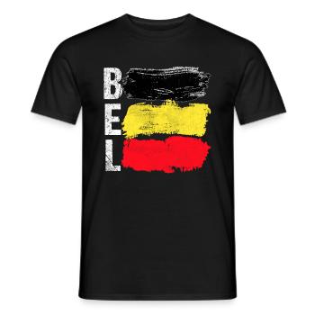 Belgique - T-shirt homme - noir - Devant - AI Model Male 178 light (178cm)