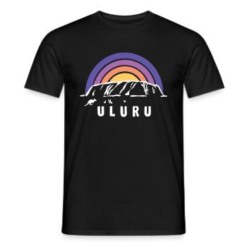 Uluru Ayers Rock Australia Down Under Souvenir - Men's T-Shirt - black - Front - AI Model Male 178 light (178cm)