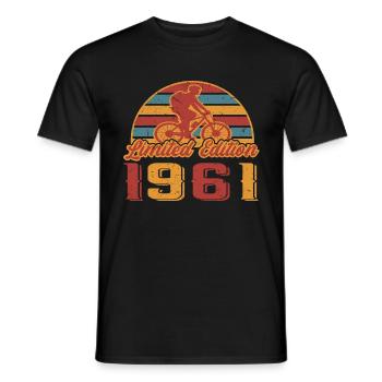 Bicycle Bike Cyclist Birthday Year of construction 1961 - Men's T-Shirt - black - Front - AI Model Male 178 light (178cm)