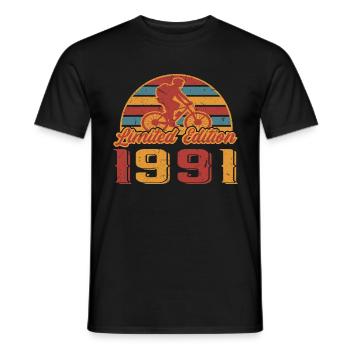 Fahrräder Radfahrer Fahrrad Geburtstag Bike 1991 - Männer T-Shirt - Schwarz - Vorne - AI Model Male 178 light (178cm)