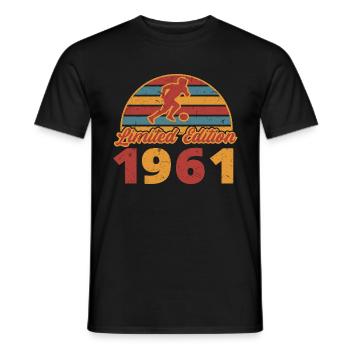 Footballer Football Footballer's birthday 1961 - Men's T-Shirt - black - Front - AI Model Male 178 light (178cm)