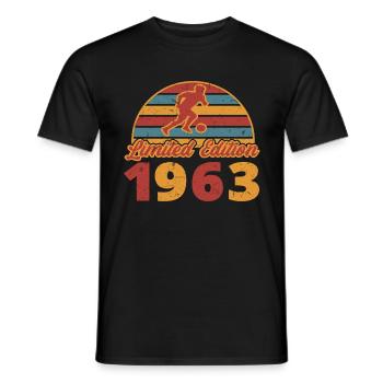 Football Footballer Sports Birthday Year of construction 1963 - Men's T-Shirt - black - Front - AI Model Male 178 light (178cm)