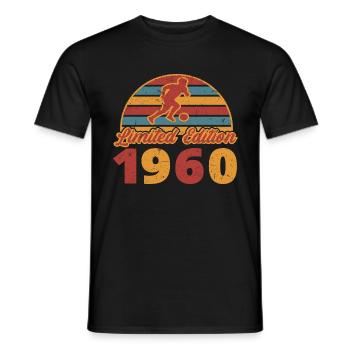 Football footballer Footballer's birthday 1960 - Men's T-Shirt - black - Front - AI Model Male 178 light (178cm)