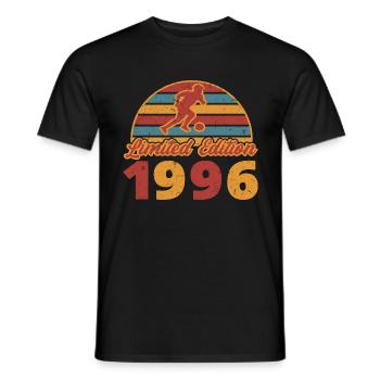 Calcio calciatore partita di calcio compleanno 1996 - T-shirt uomo - nero - Fronte - AI Model Male 178 light (178cm)
