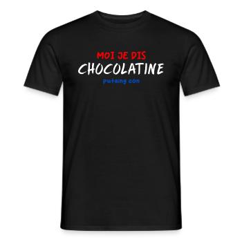 I say Chocolatine Putaing Con - Men's T-Shirt - black - Front - AI Model Male 178 light (178cm)