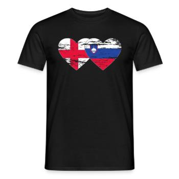 England Slowenien Flagge Hez used - Männer T-Shirt - Schwarz - Vorne - AI Model Male 178 light (178cm)