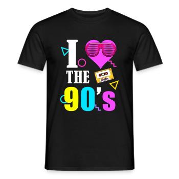 90er Jahre 80er 90s 80s - Männer T-Shirt - Schwarz - Vorne - AI Model Male 178 light (178cm)