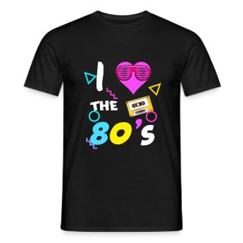 80er 90er Jahre 80s 90s - Männer T-Shirt - Schwarz - Vorne - AI Model Male 178 light (178cm)