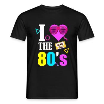 80er 90s 80s 90er Jahre - Männer T-Shirt - Schwarz - Vorne - AI Model Male 178 light (178cm)