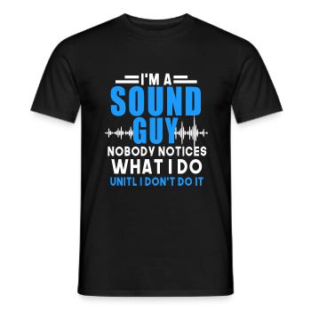 ingénieur du son ingénieur du son ingénieur du son ingénieur du son - T-shirt homme - noir - Devant - AI Model Male 178 light (178cm)