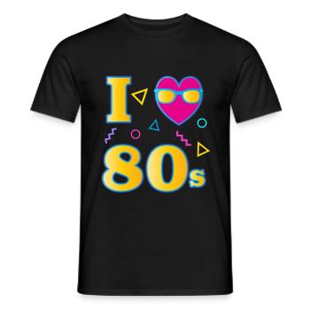 I love 80s - 80s - Men's T-Shirt - black - Front - AI Model Male 178 light (178cm)