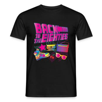 80s costume party gift 80s - Men's T-Shirt - black - Front - AI Model Male 178 light (178cm)