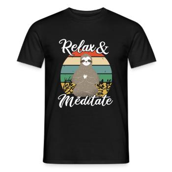 Relax & Meditate - Relax meditation - Men's T-Shirt - black - Front - AI Model Male 178 light (178cm)